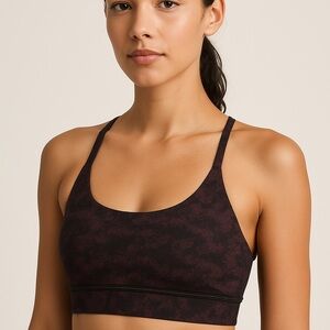 Lululemon Black Purple Crisscross Back Sports Bra Size 6
